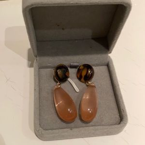 Tortoiseshell Detail Drop Earrings